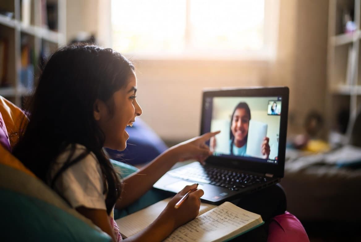 Elementary and middle school students in LTWN 360 small-group online writing class — year-round ELA program for grades 2–8