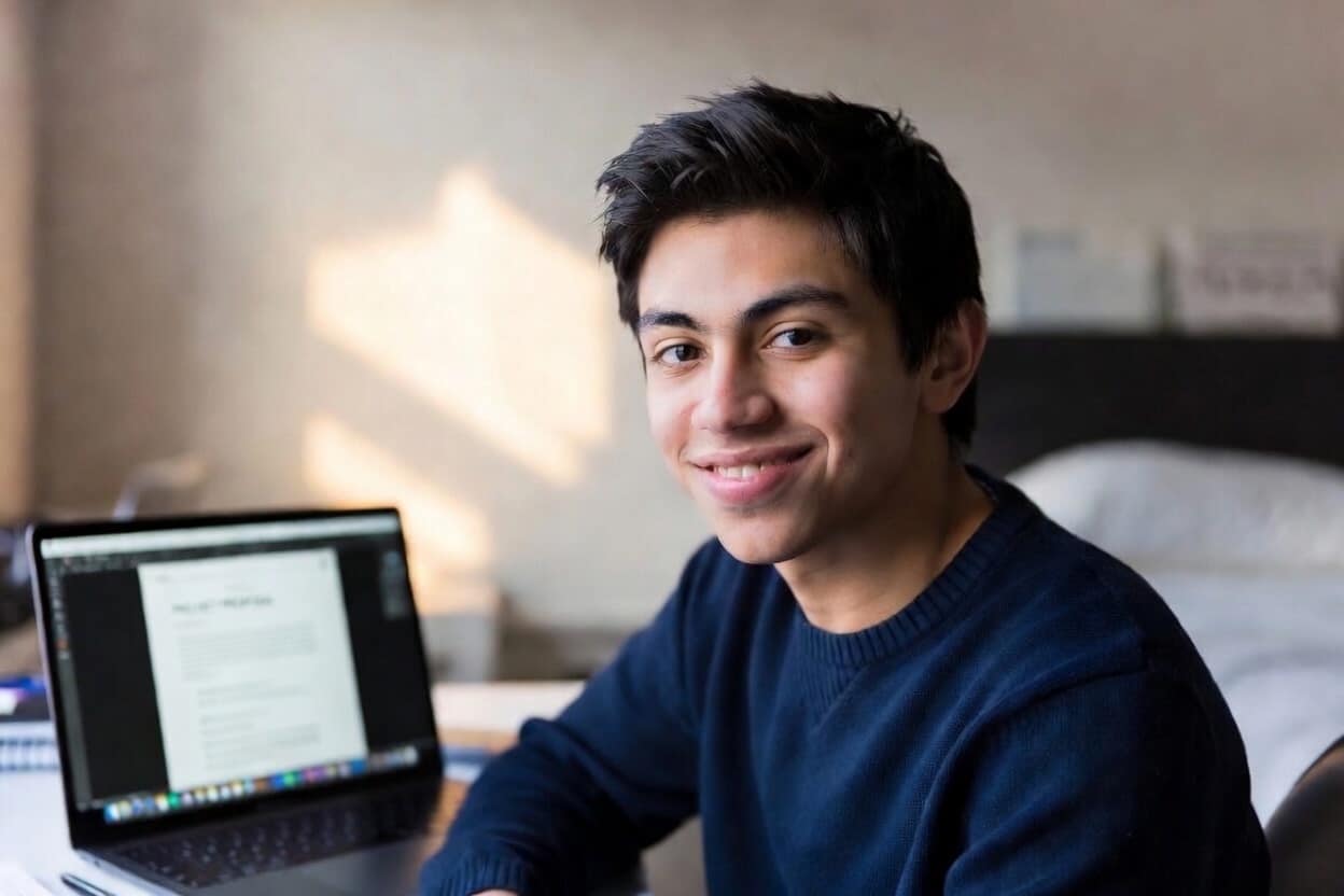 High school student receiving college admission essay coaching — personal statement and Common App help for grades 11–12